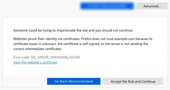 SSL Certificate Warning in Firefox 66