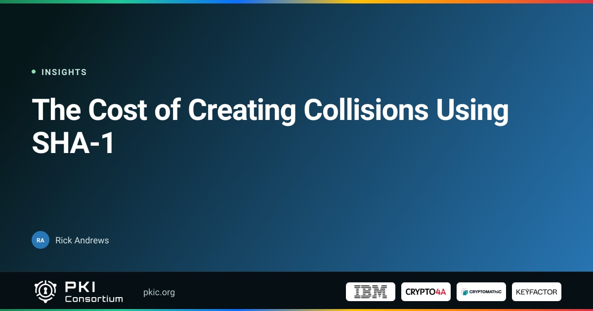 The Cost of Creating Collisions Using SHA-1 | PKI Consortium