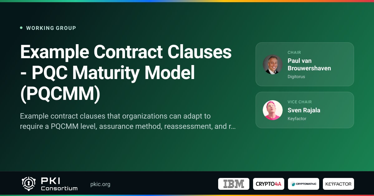 Example Contract Clauses - PQC Maturity Model (PQCMM) | PKI Consortium